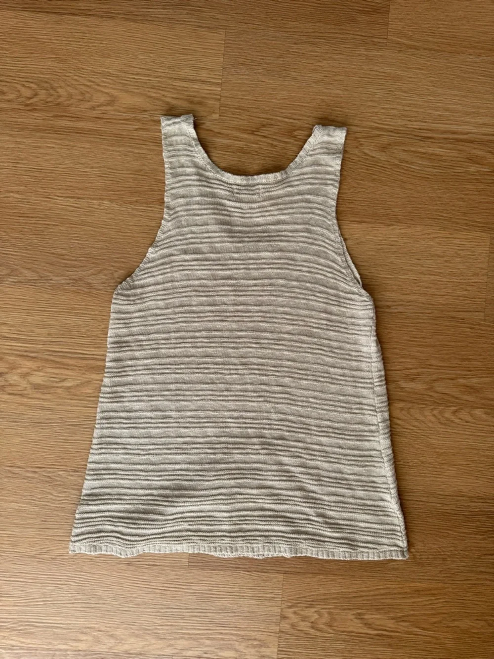 Mud Pie Tan Knit Tank Medium NWT Textured Cotton Blend Scoop Neck Neutral - Picture 4 of 7
